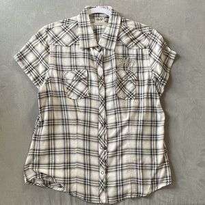 Womens Harley Davidson short sleeve button down.